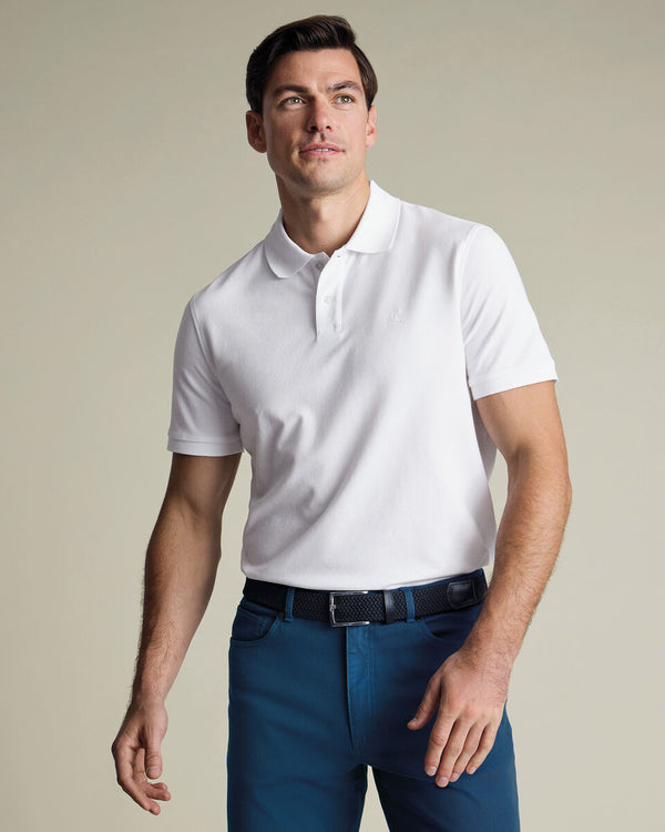 Pique Polo – White