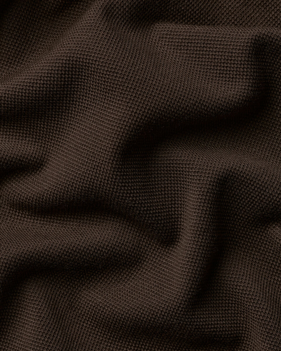 Long Sleeve Smart Pique Polo – Chocolate Brown