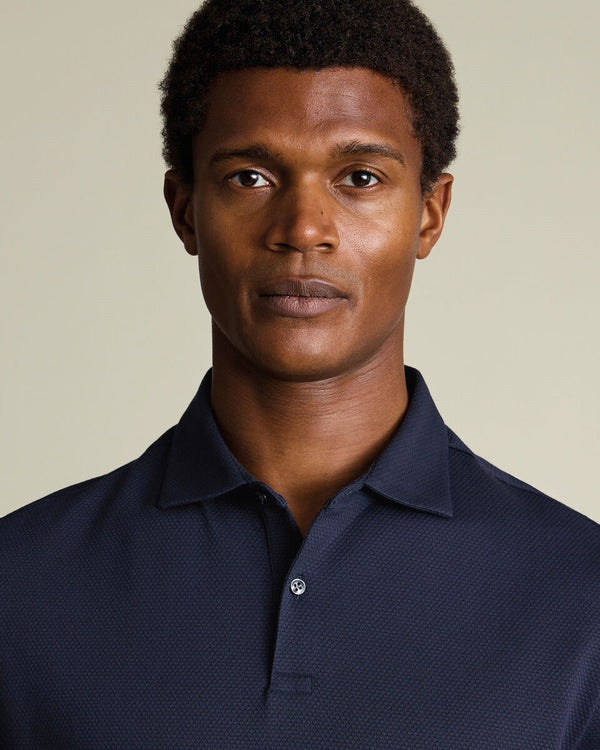 Performance Texture Polo – Navy