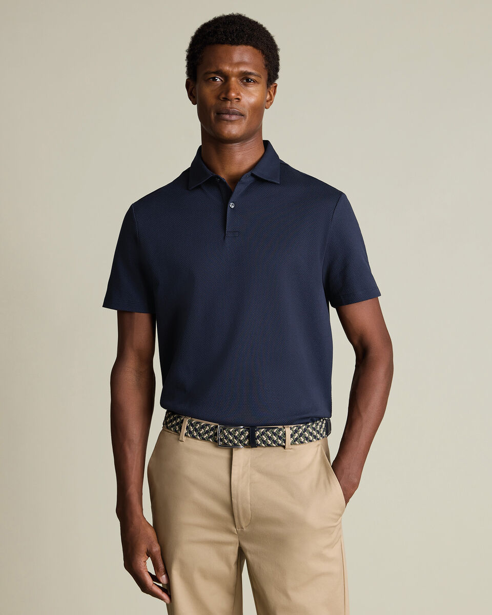 Performance Texture Polo – Navy