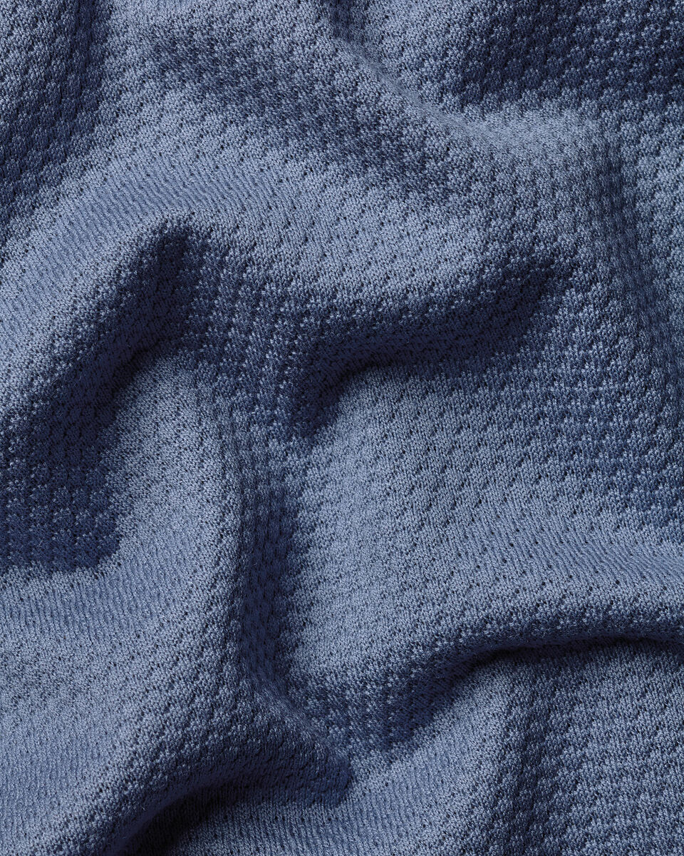 Performance Texture Polo – Petrol Blue