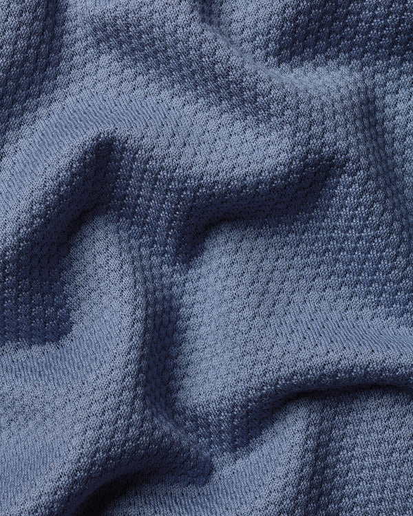 Performance Texture Polo – Petrol Blue