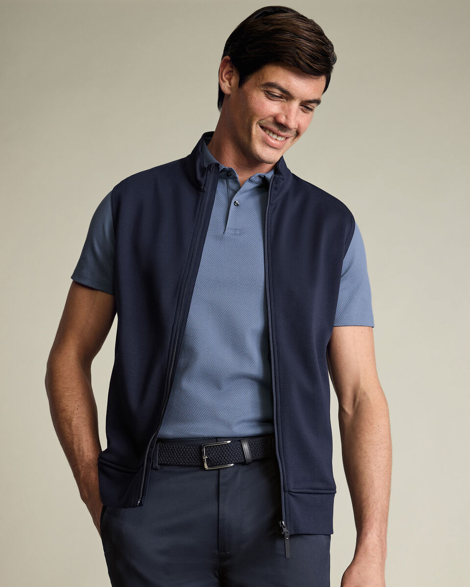 Performance Texture Polo – Petrol Blue