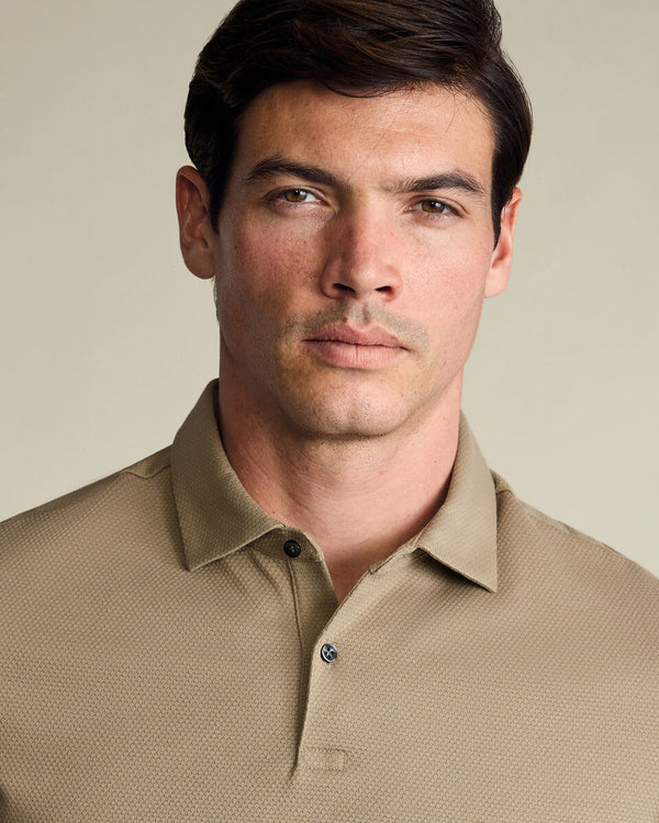 Performance Texture Polo – Tan