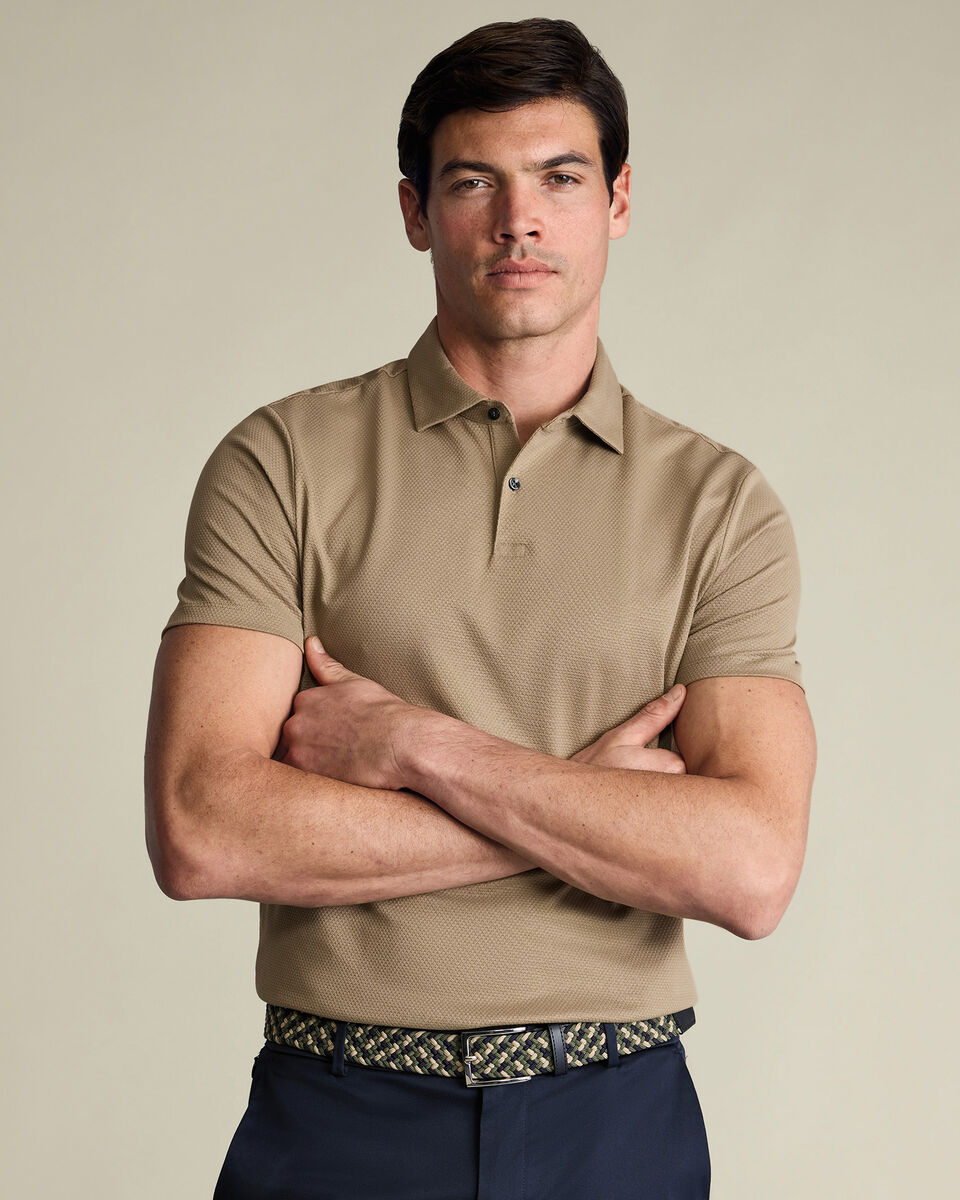 Performance Texture Polo – Tan