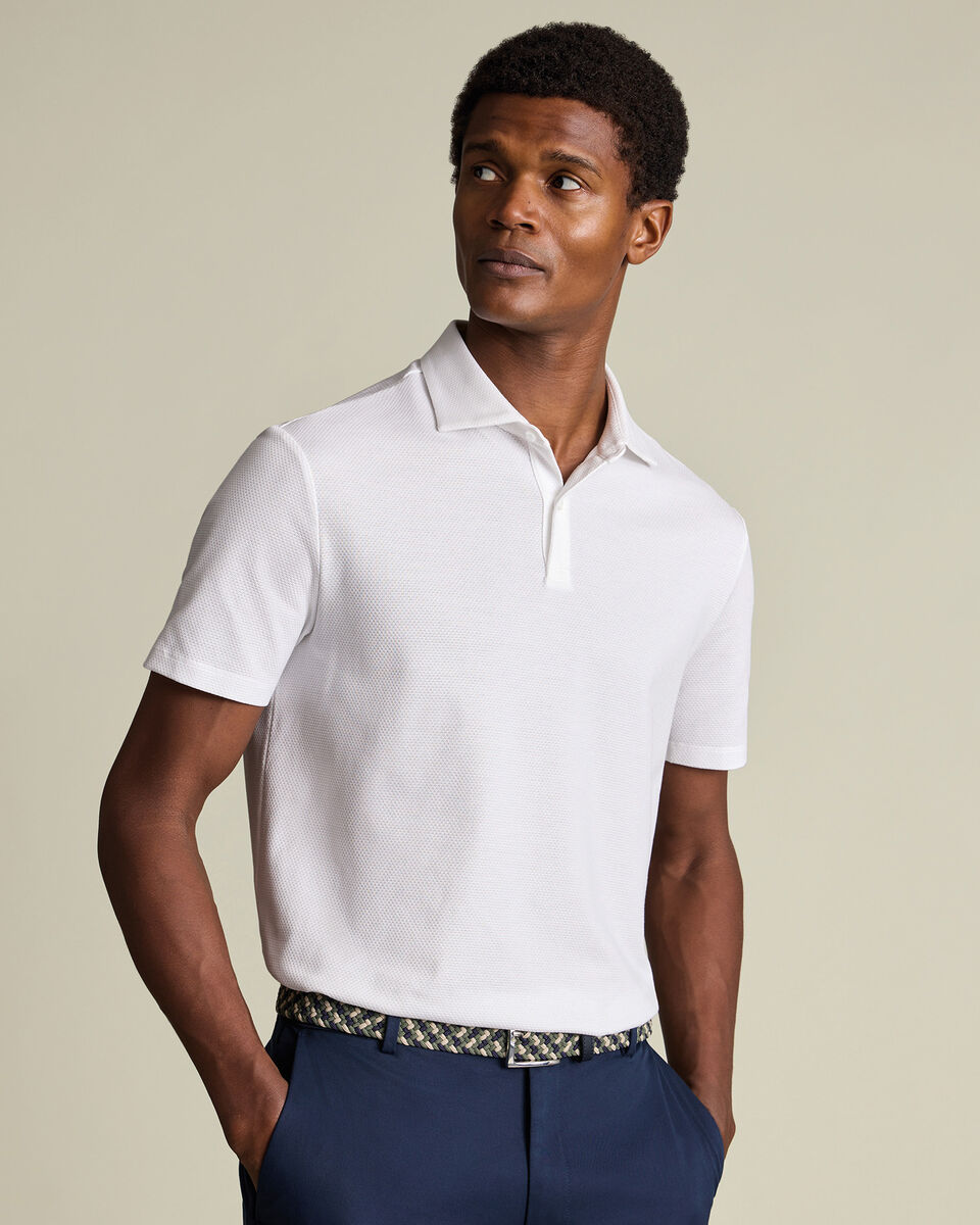 Performance Texture Polo – White
