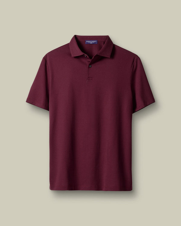 Performance Texture Polo – Wine Red