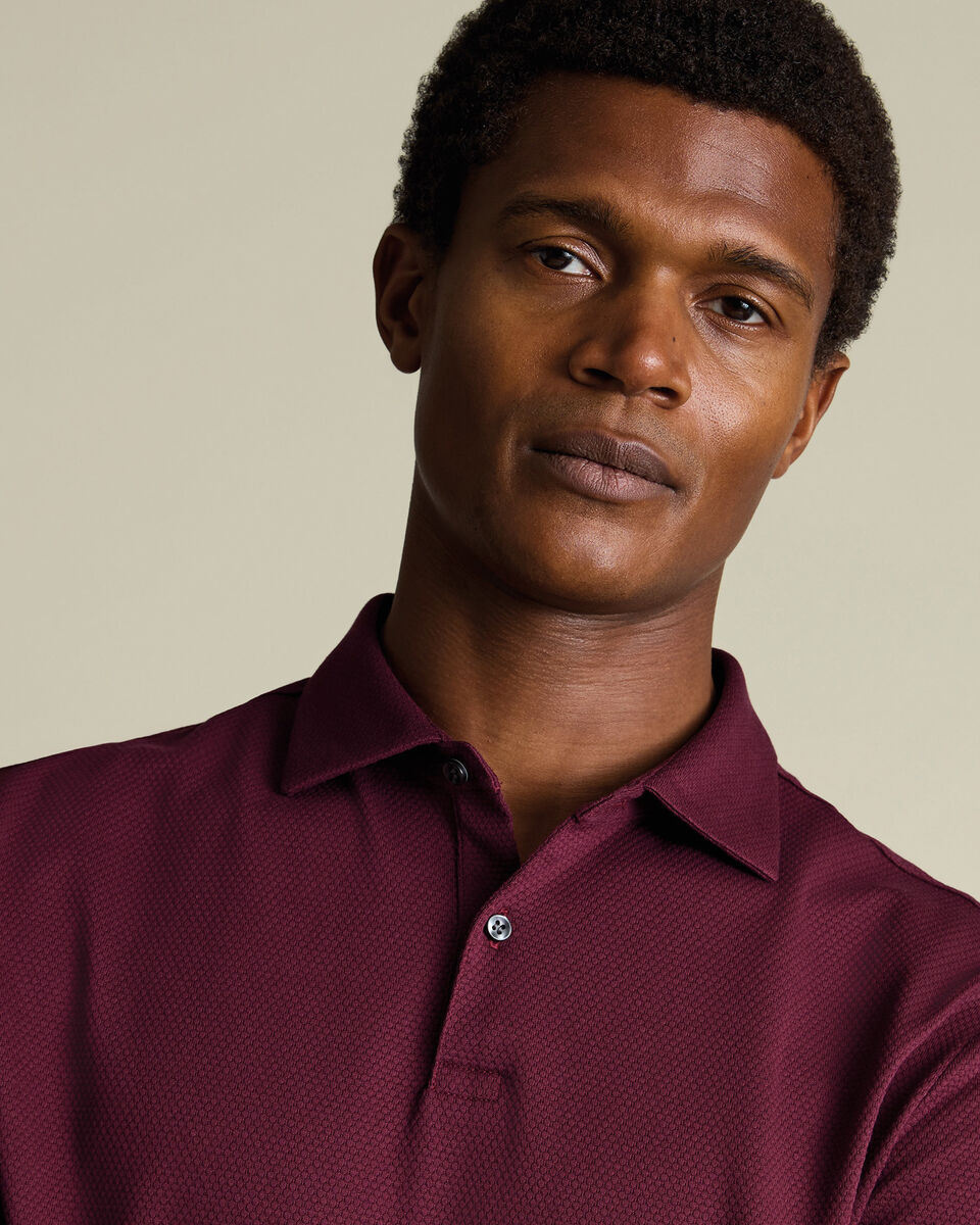 Performance Texture Polo – Wine Red
