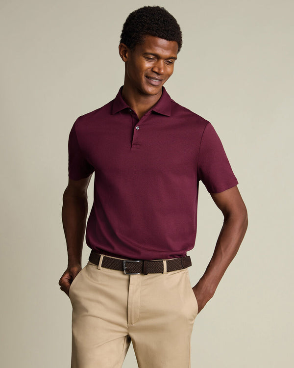 Performance Texture Polo – Wine Red