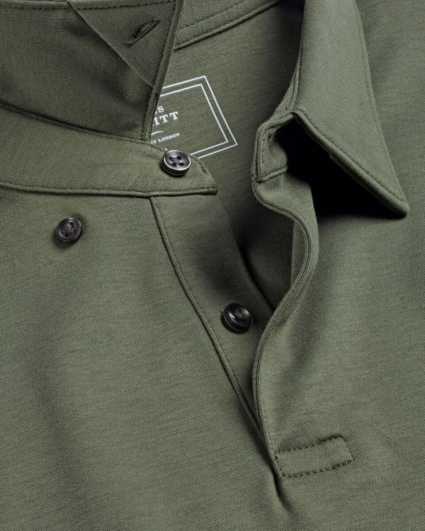 Smart Cotton Polo – Olive Green