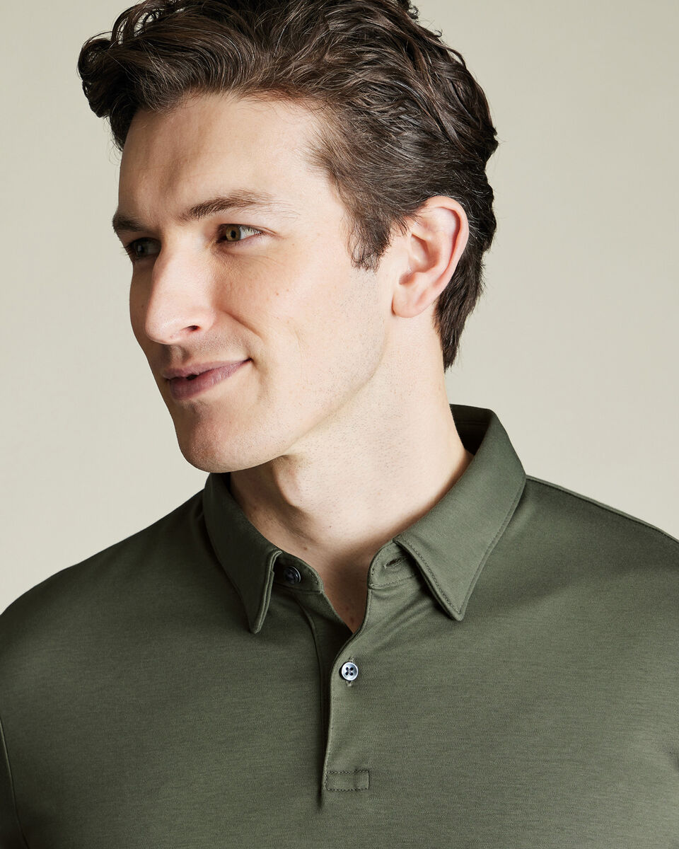 Smart Cotton Polo – Olive Green