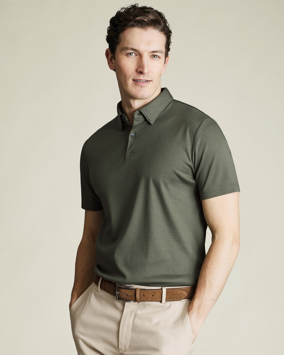 Smart Cotton Polo – Olive Green Main image
