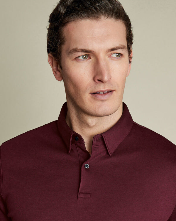 Smart Cotton Polo – Wine Red