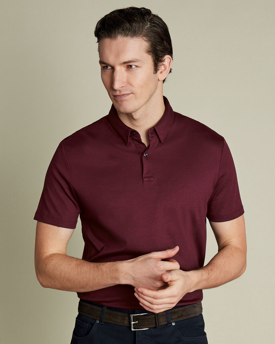 Smart Cotton Polo – Wine Red Main image