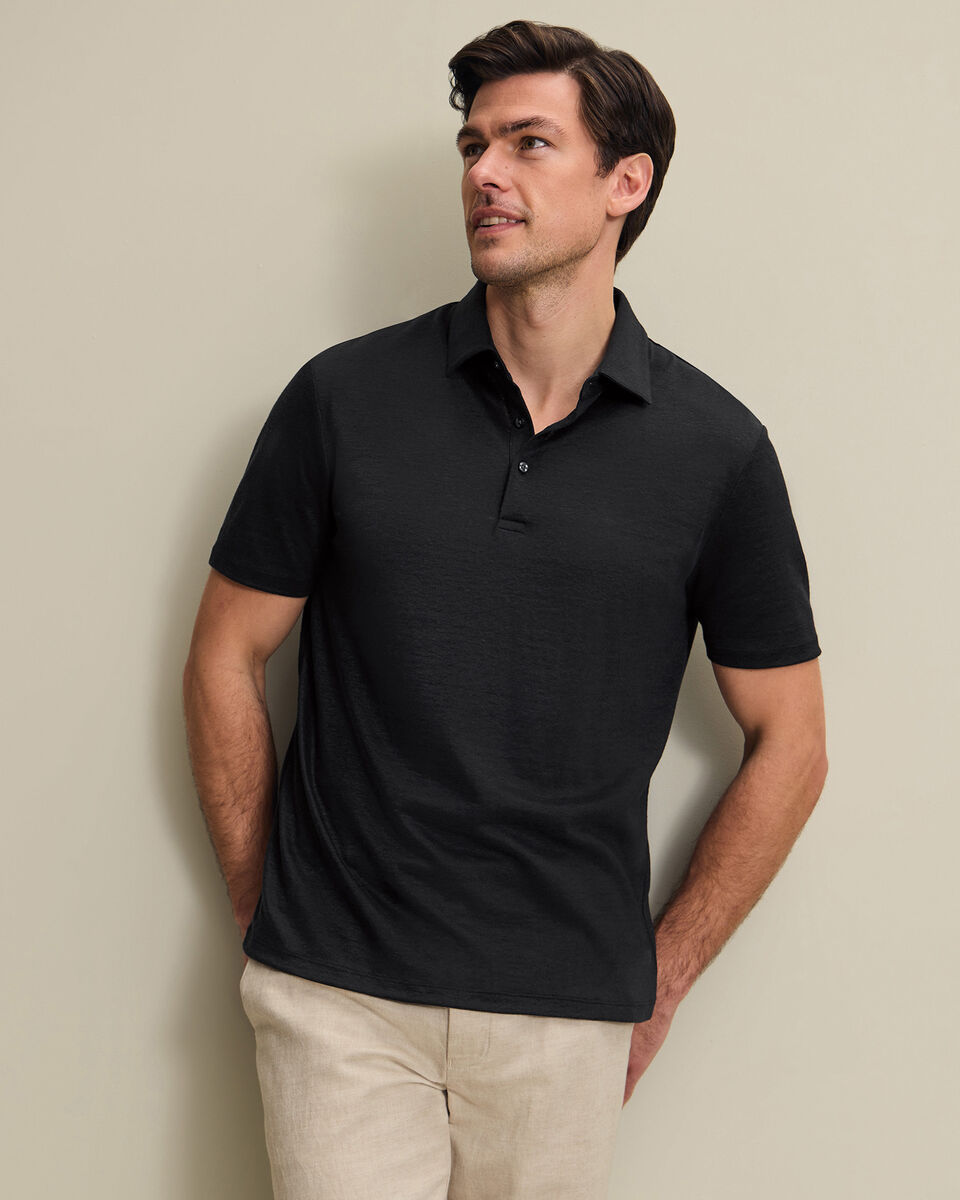 Pure Linen Polo - Black Main image