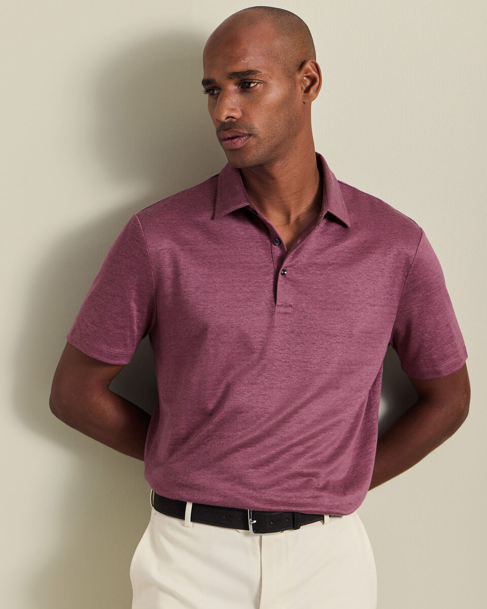 Linen Polo - Dusty Pink