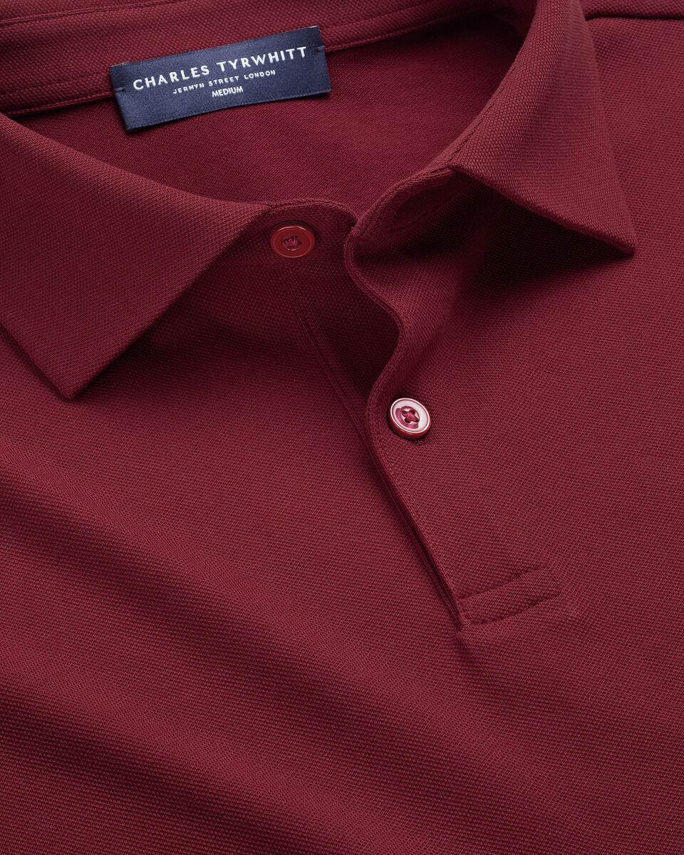 Smart Pique Polo - Maroon Red Secondary image