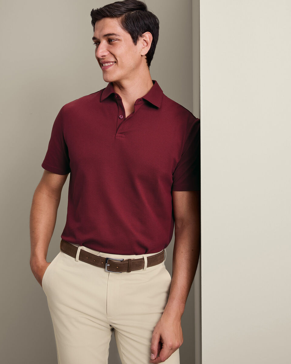 Smart Pique Polo - Maroon Red Main image