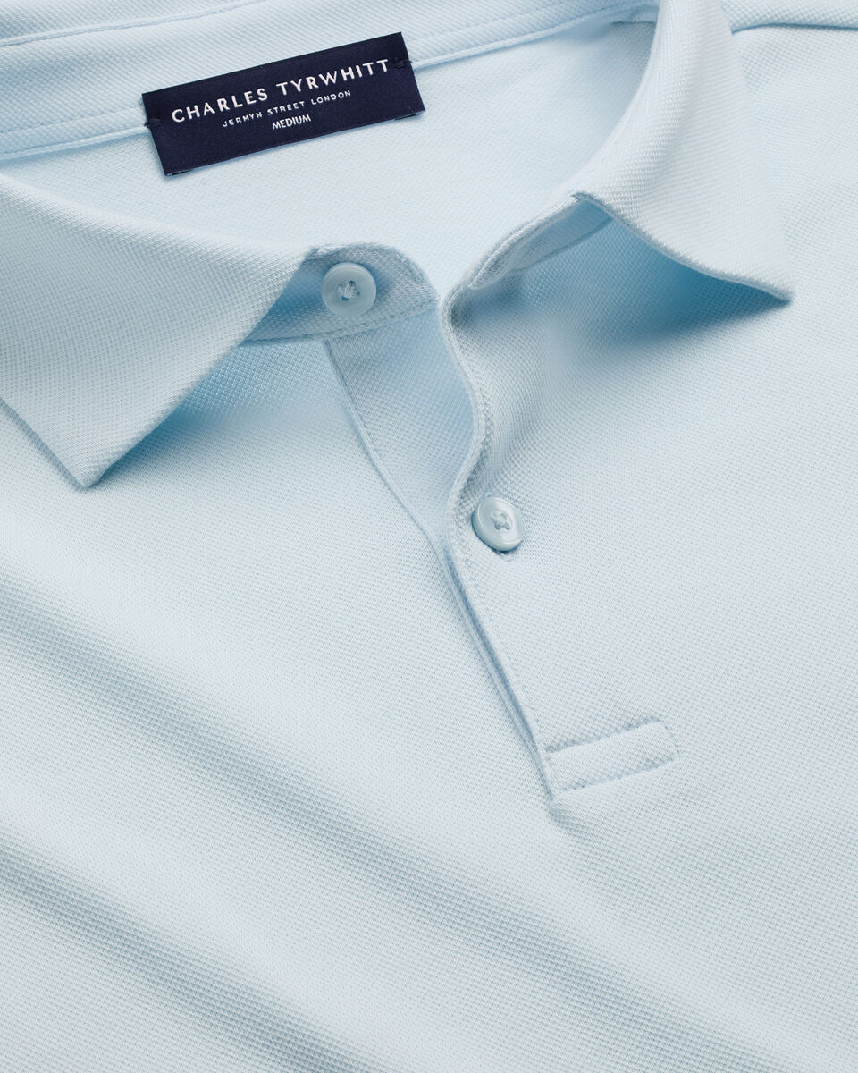 Long Sleeve Smart Pique Polo - Ice Blue Secondary image