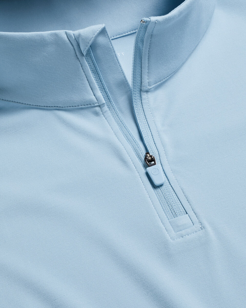 Performance Zip Neck Top - Light Blue