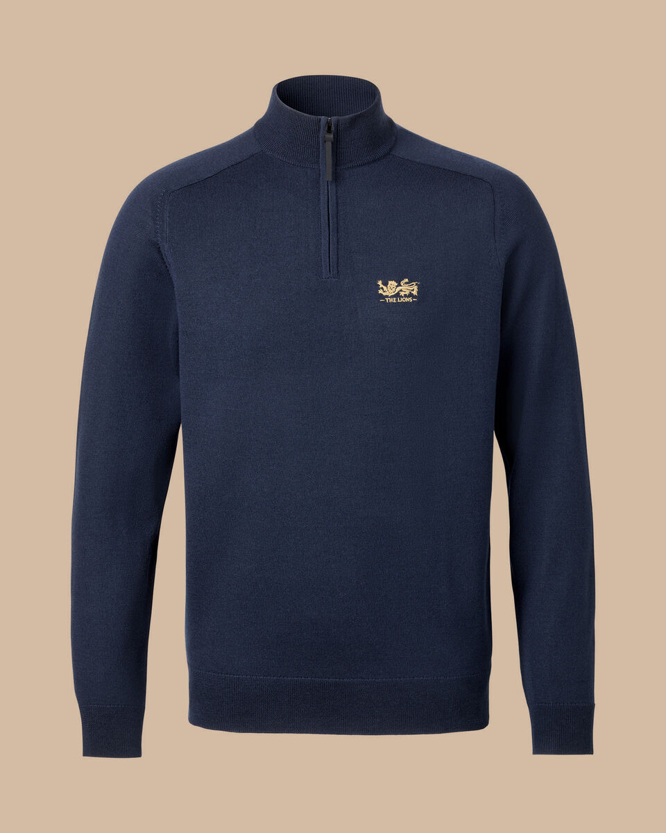 The Lions Pure Merino Performance Quarter Zip Sweater - Navy