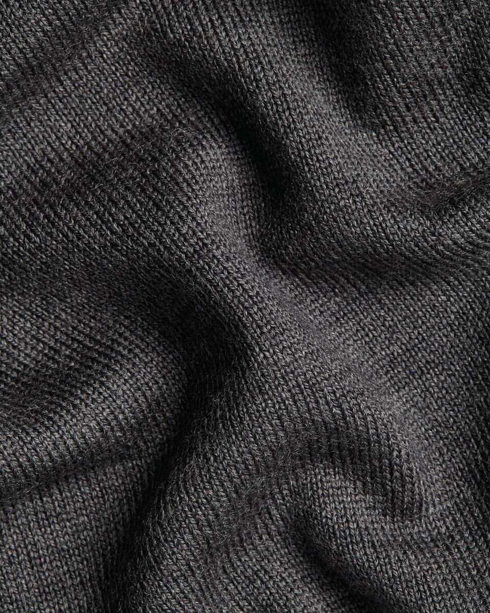 Pure Merino Button Through Funnel Neck Cardigan - Gray