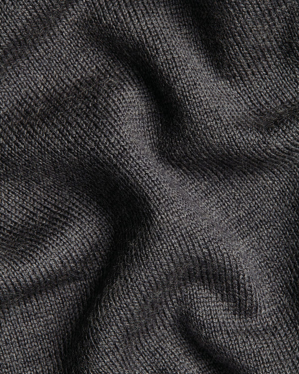 Pure Merino Button Through Funnel Neck Cardigan - Gray