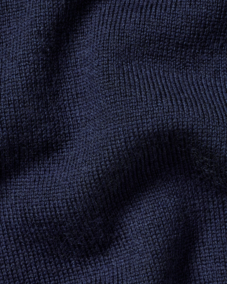 Pure Merino Turtleneck Sweater - Navy