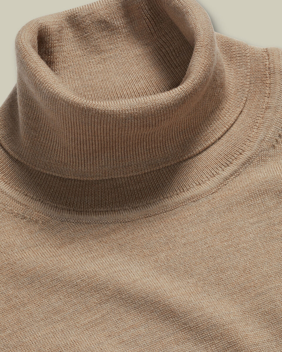 Pure Merino Turtleneck Sweater - Oatmeal Secondary image