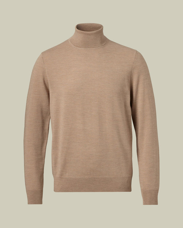 Pure Merino Turtleneck Sweater - Oatmeal