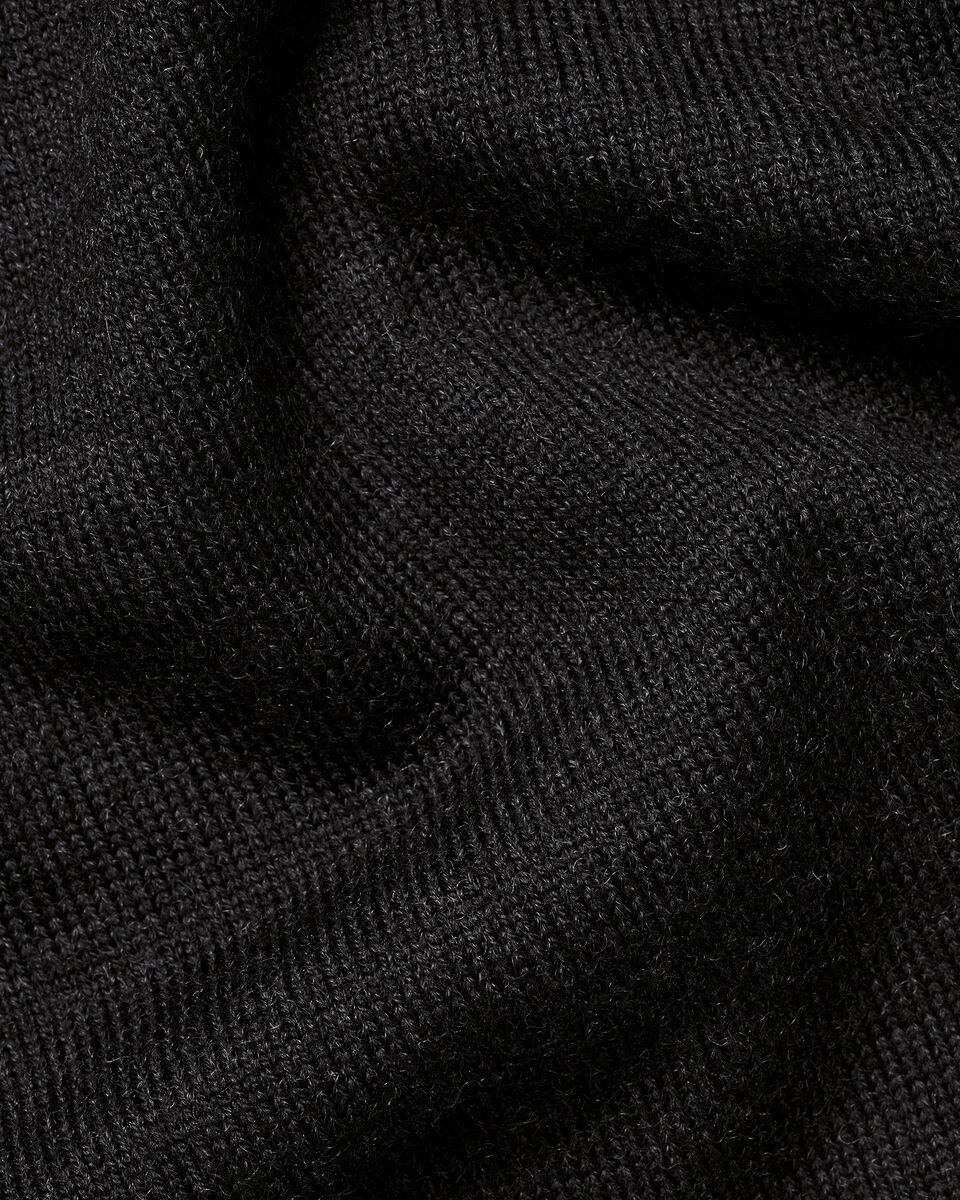 Pure Merino Quarter Zip Sweater - Charcoal Gray
