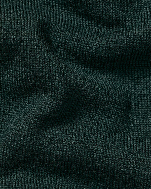 Pure Merino Quarter Zip Sweater - Forest Green
