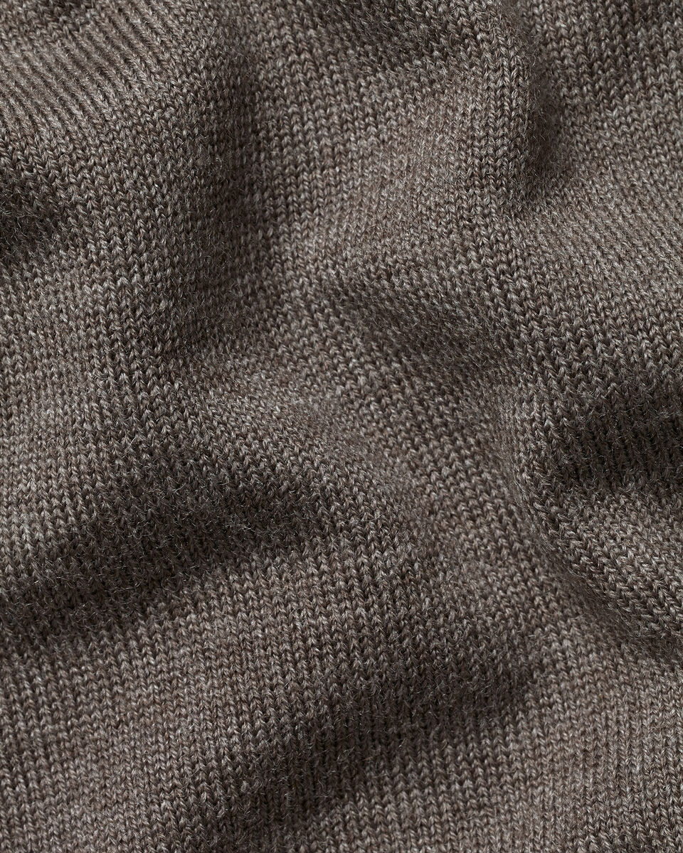 Pure Merino Quarter Zip Sweater - Mocha