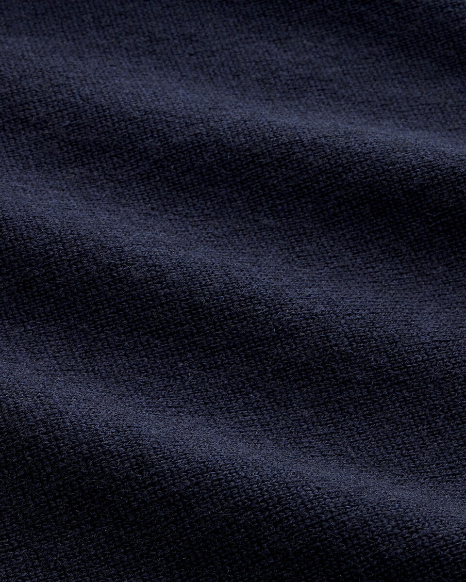 Pure Merino Quarter Zip Sweater - Navy