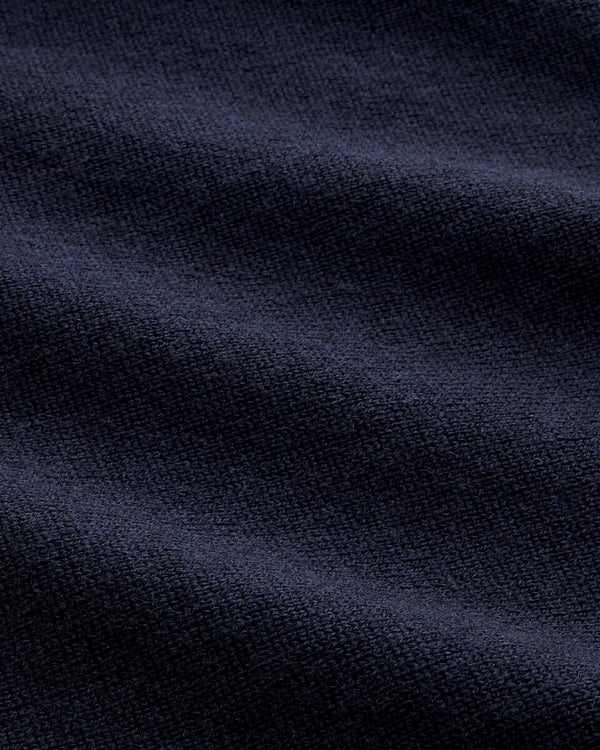 Pure Merino Quarter Zip Sweater - Navy