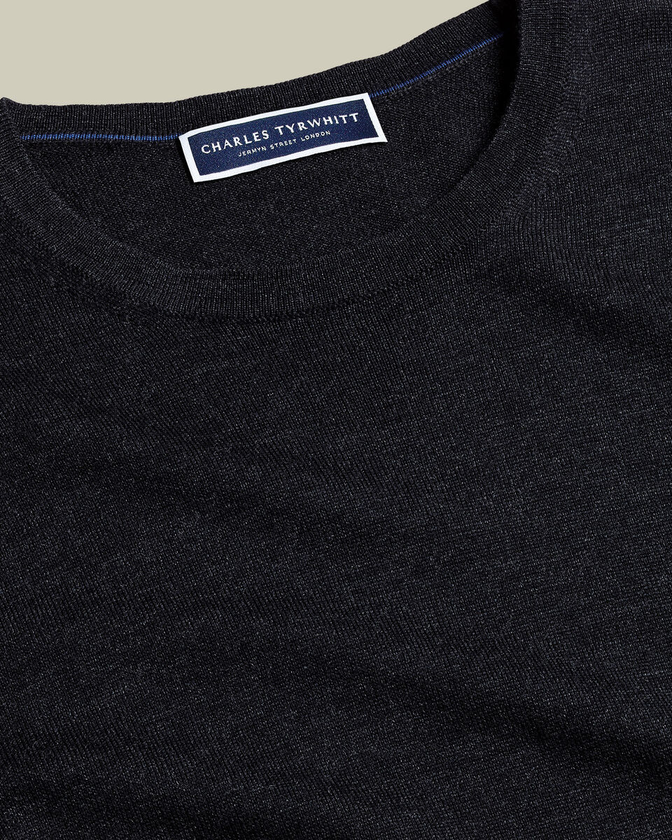 Merino Crew Neck Sweater - Charcoal Gray