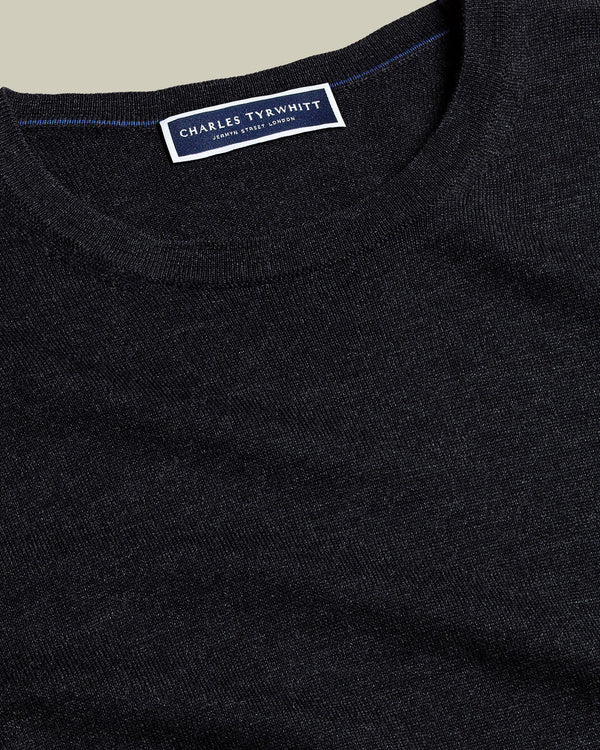 Merino Crew Neck Sweater - Charcoal Gray