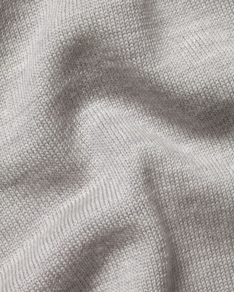 Pure Merino Quarter Zip Sweater - Silver