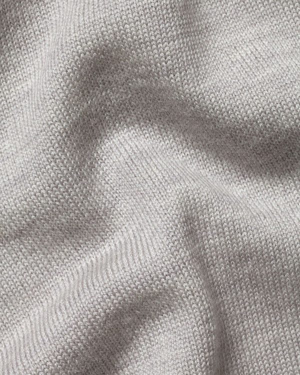 Pure Merino Quarter Zip Sweater - Silver