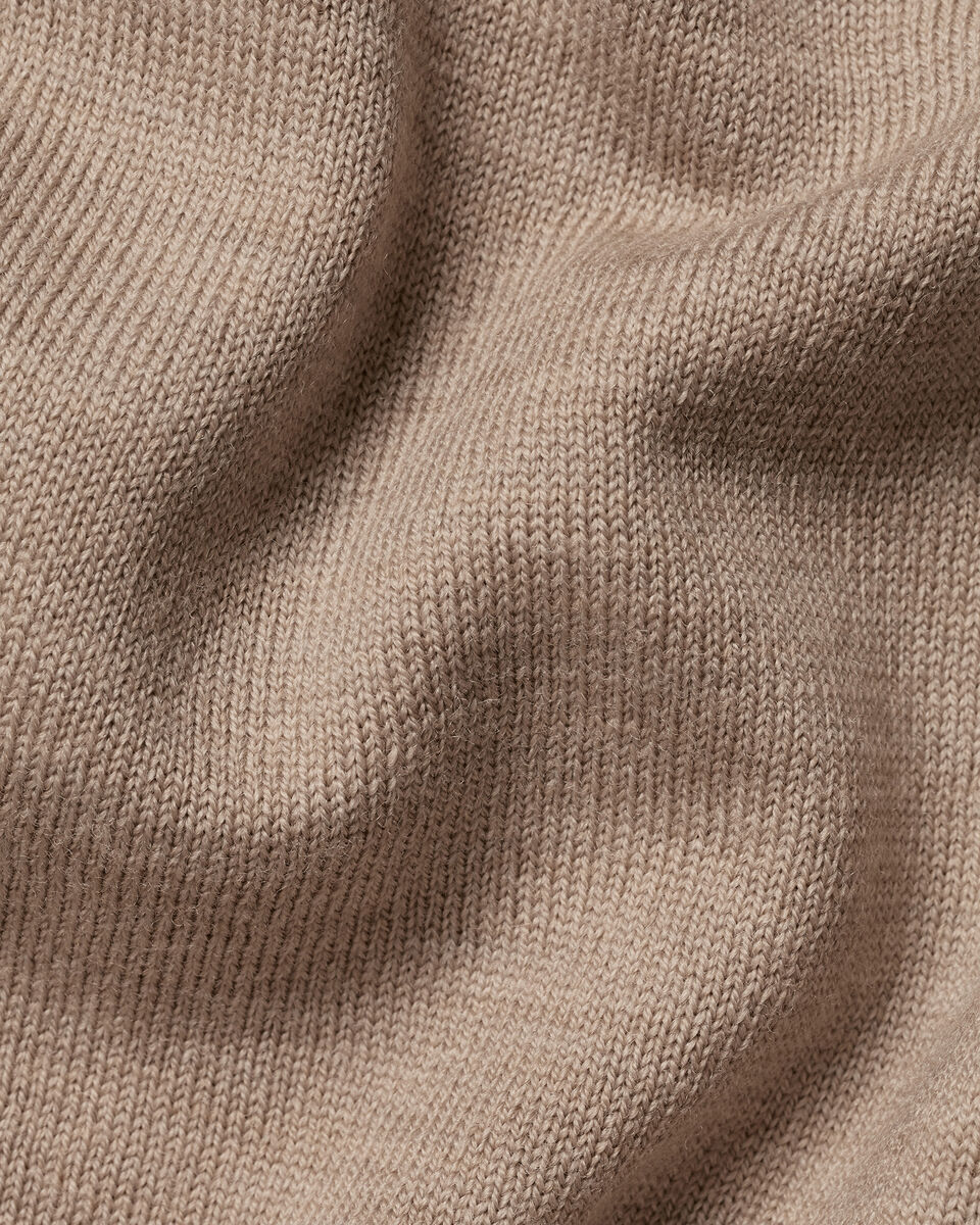Pure Merino Quarter Zip Sweater - Oatmeal