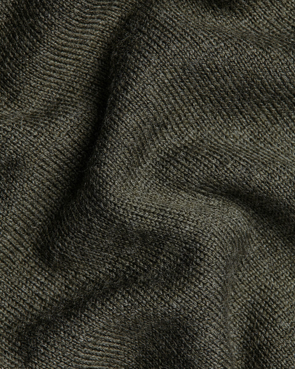 Pure Merino Quarter Zip Sweater - Olive Green Melange