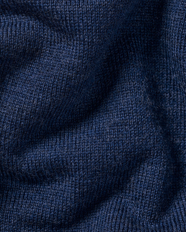 Pure Merino Quarter Zip Sweater - Ink Blue