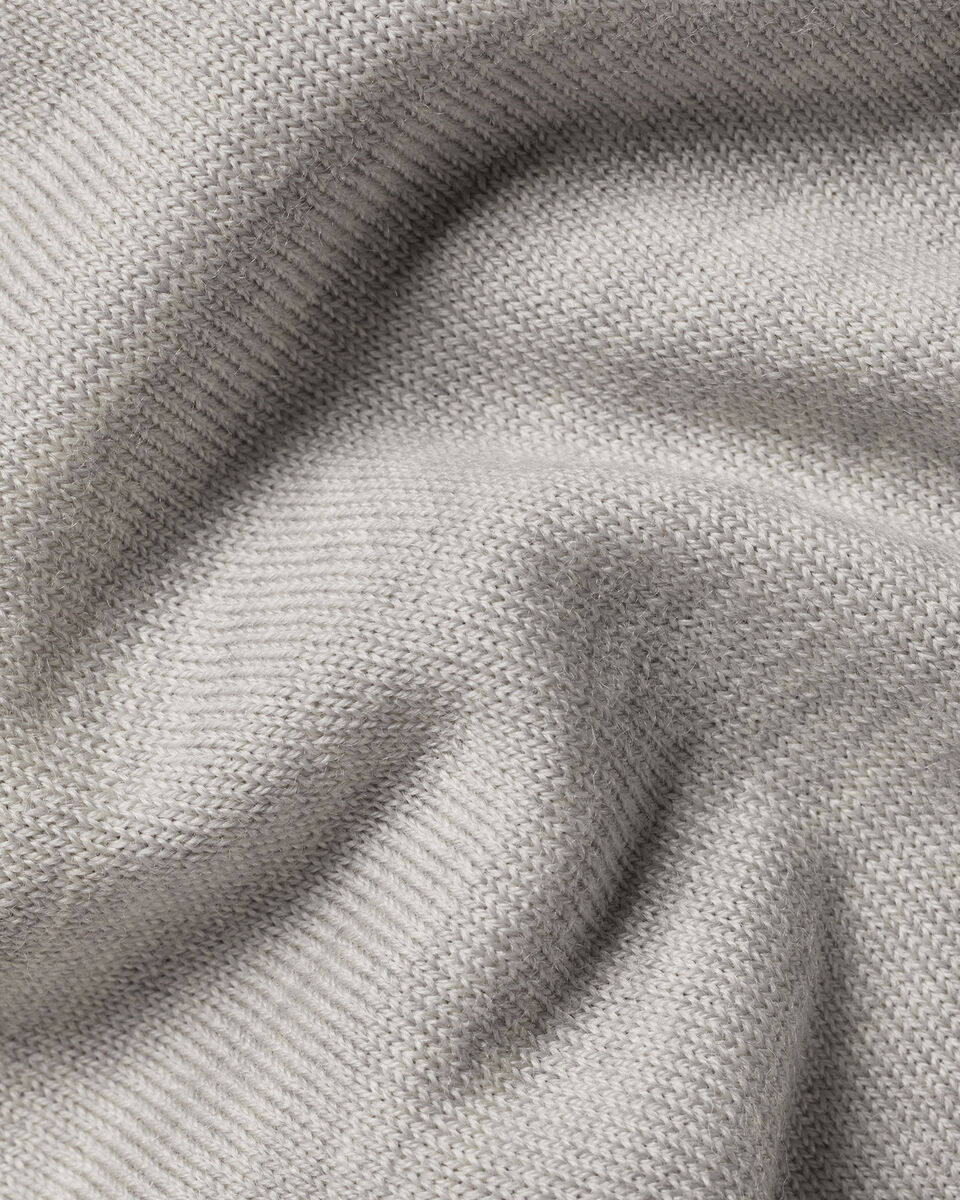 Pure Merino Button Neck Sweater - Silver Gray