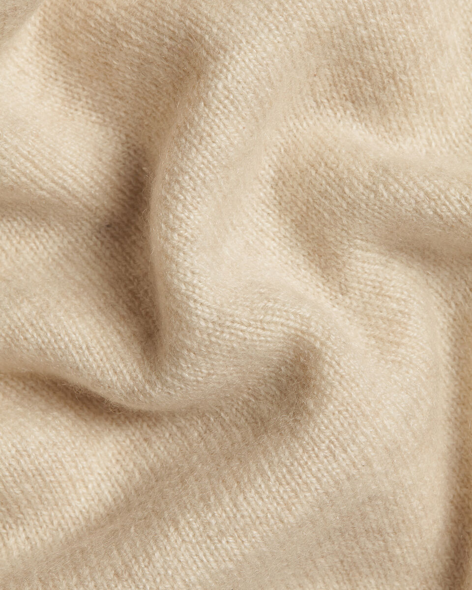 Pure Cashmere Quarter Zip Sweater - Cream