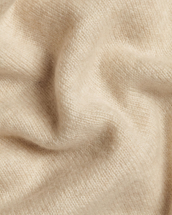 Pure Cashmere Quarter Zip Sweater - Cream