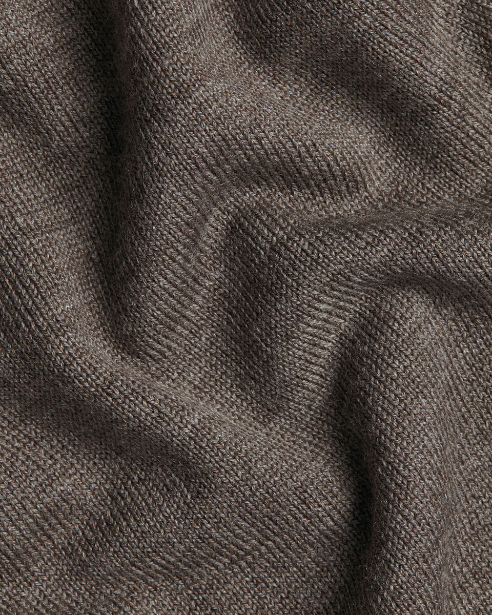 Pure Merino Button Neck Sweater - Mocha