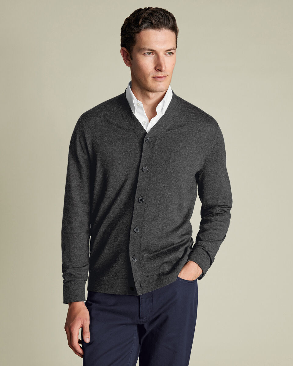 Pure Merino Cardigan - Gray Main image