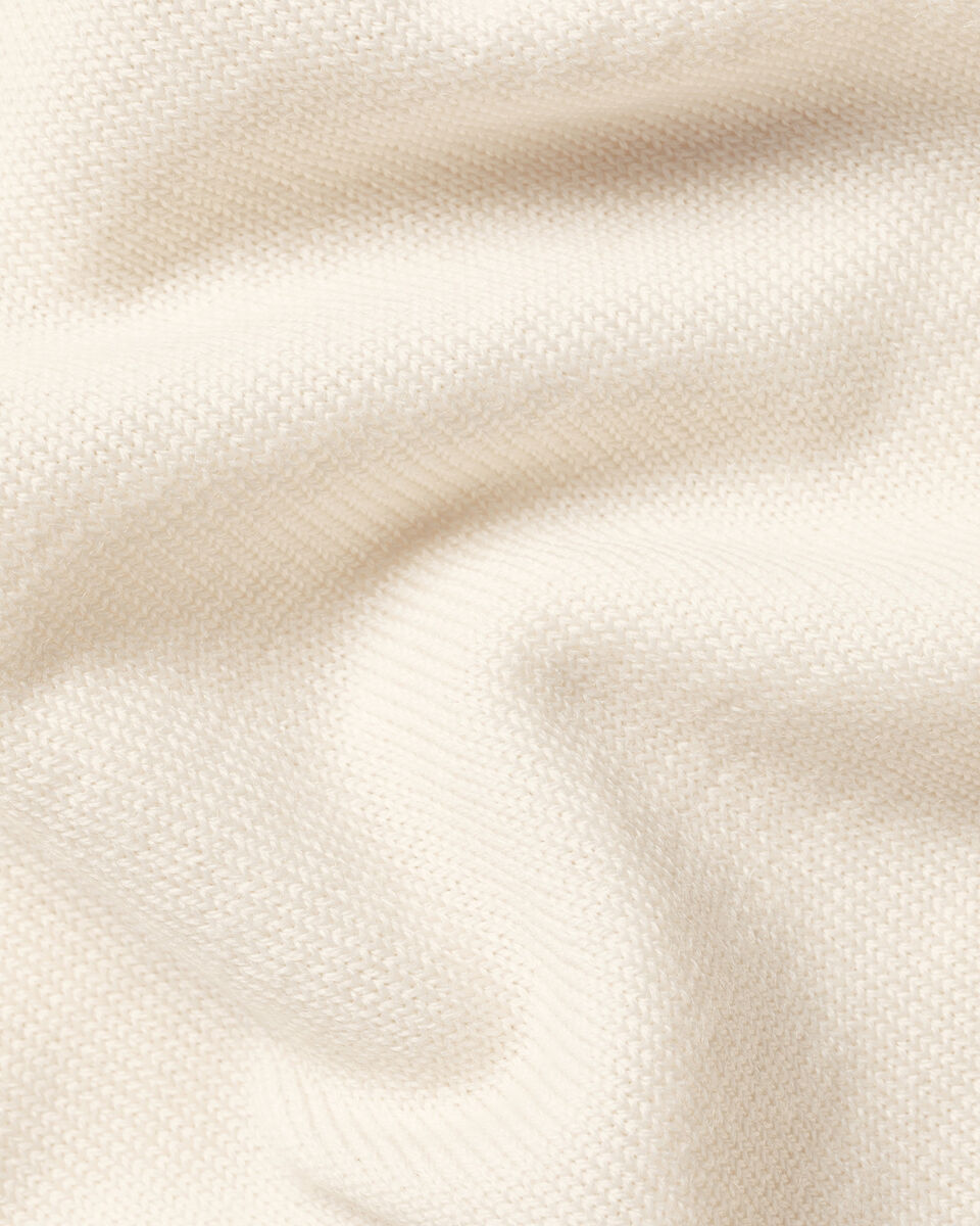 Pure Merino Quarter Zip Sweater - Cream