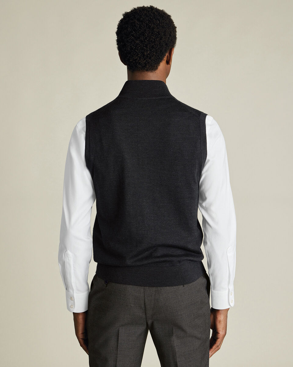 Pure Merino Zip Vest - Charcoal Secondary image