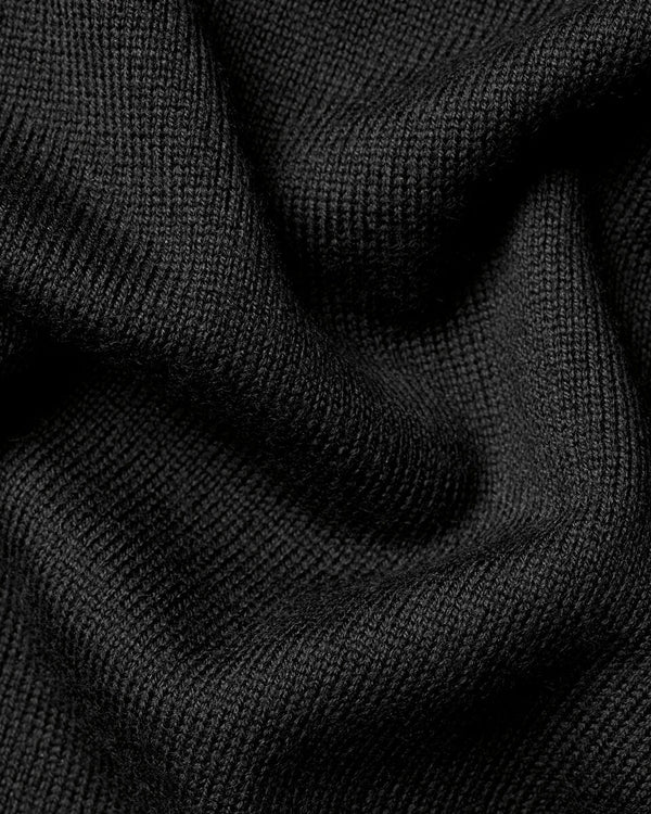 Pure Merino V-Neck Sweater - Black